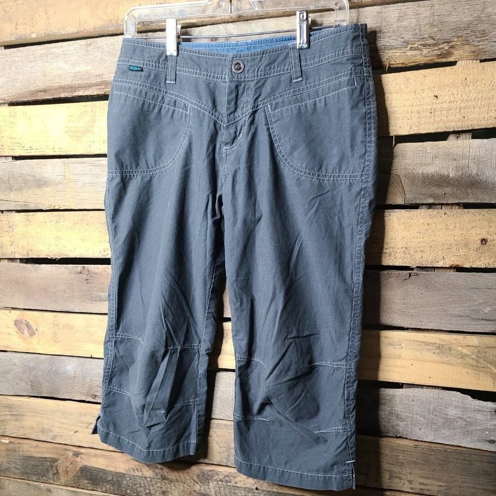 Kuhl Capri Pants Womens 8 Stone Gray Kuhl Dry Stretch Logo Embroidered Outdoor - Picture 4 of 10
